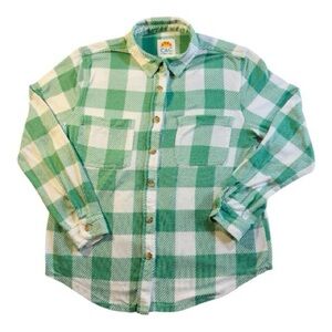 C&C California Yellow Plaid Flannel Button Down Shirt Size M Gently Worn